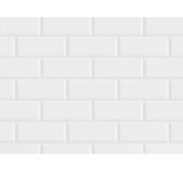 Bathroom wallpaper with white tile design - TenStickers