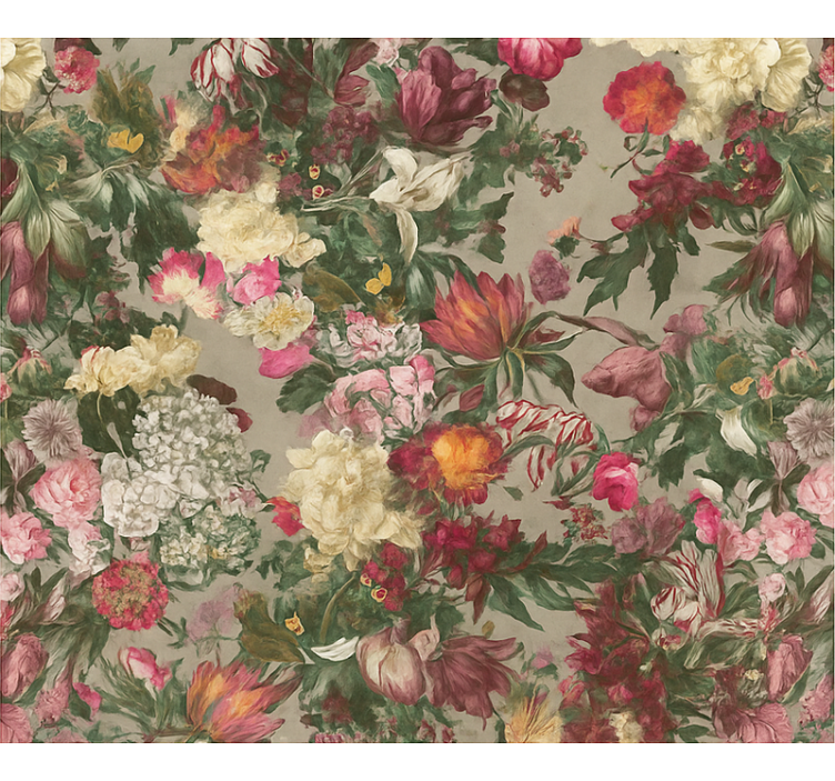 Master bedroom wallpaper vintage floral design - TenStickers