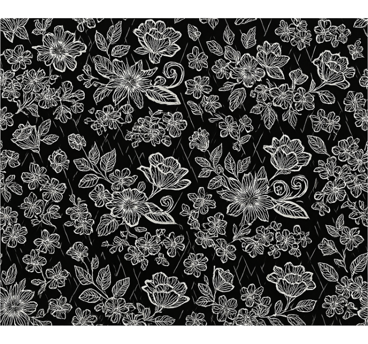 Master bedroom wallpaper in dark floral design - TenStickers