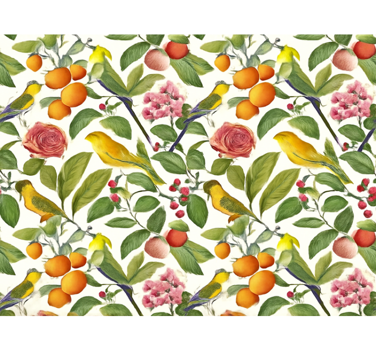 Living room wallpaper exotic jungle design - TenStickers