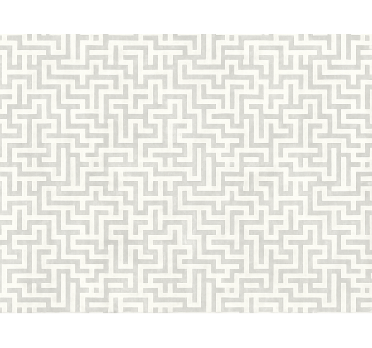Living room wallpaper silver labyrinth design - TenStickers
