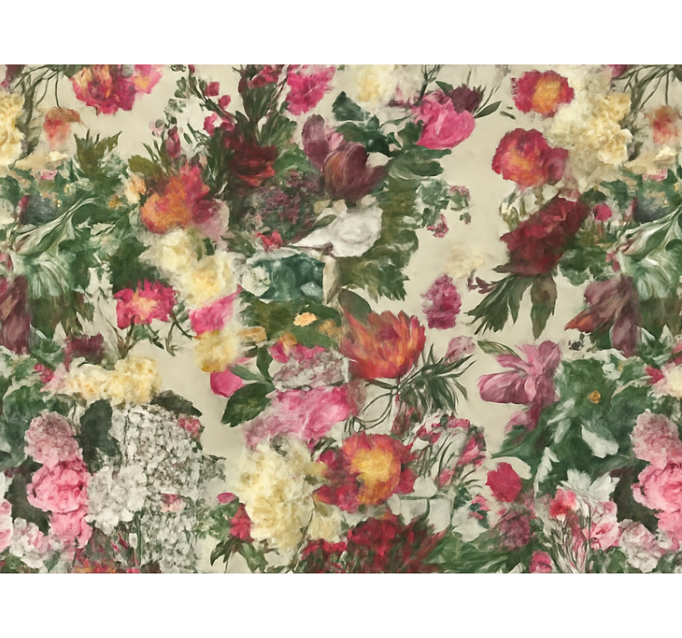 Master bedroom wallpaper vintage floral art design - TenStickers