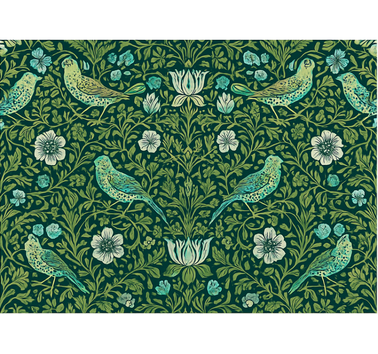 Master bedroom wallpaper ornamental floral & bird - TenStickers