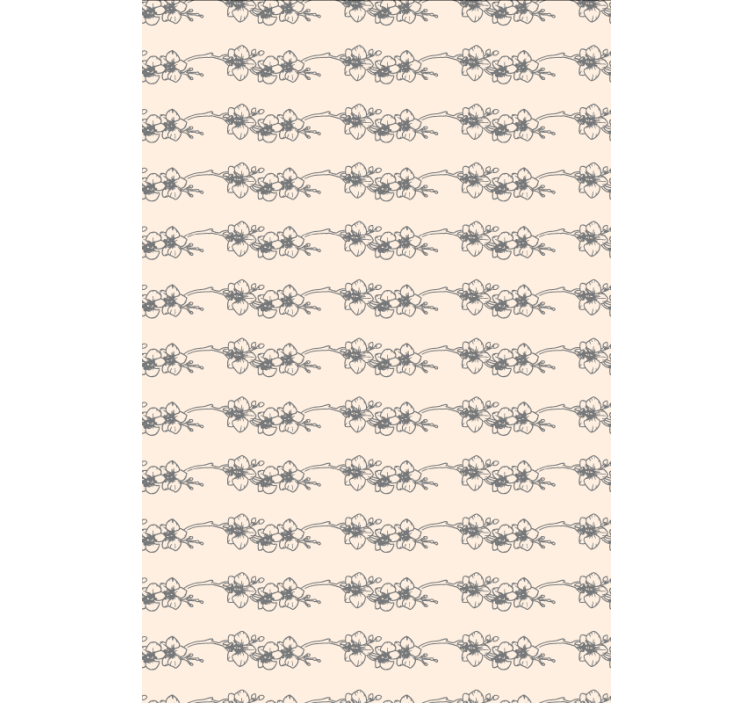 Floral ornament wallpaper with orchid line art - TenStickers