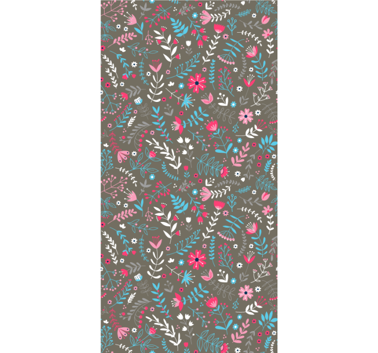 Colorful ditsy floral print floral ornament wallpaper - TenStickers