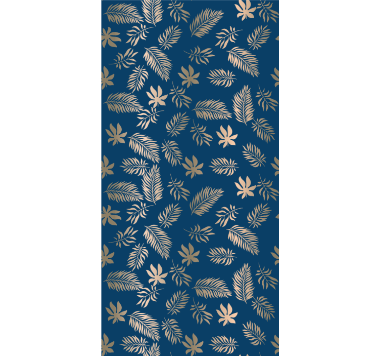 Floral ornament wallpaper african blue flower design - TenStickers