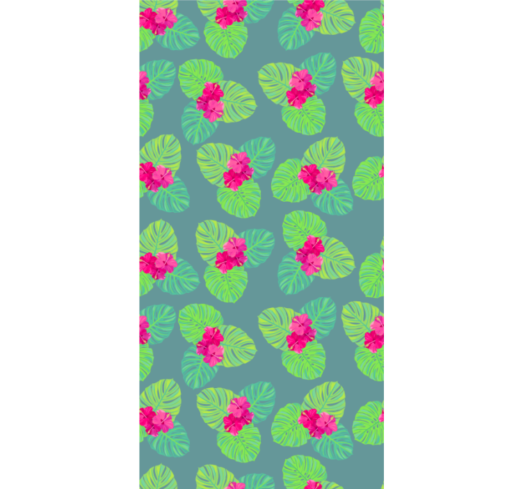 Floral ornament wallpaper with magnolia on water design - TenStickers