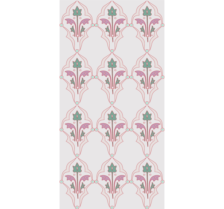 Floral ornament wallpaper with structured floral design - TenStickers