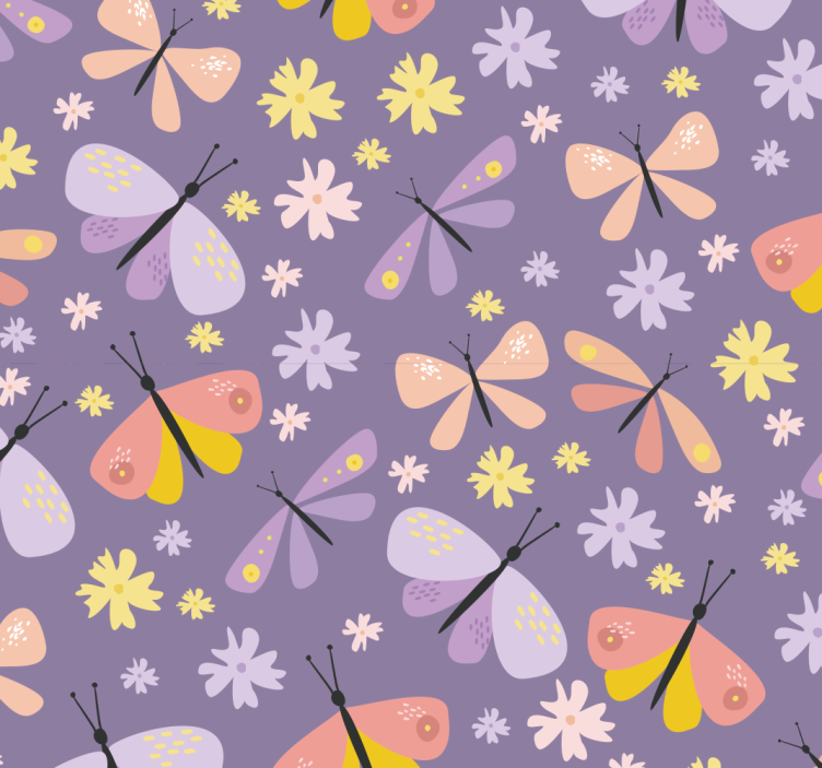 Bathroom wallpaper with butterflies - TenStickers