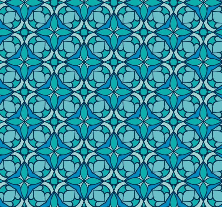 Blue pattern bathroom wallpaper - TenStickers