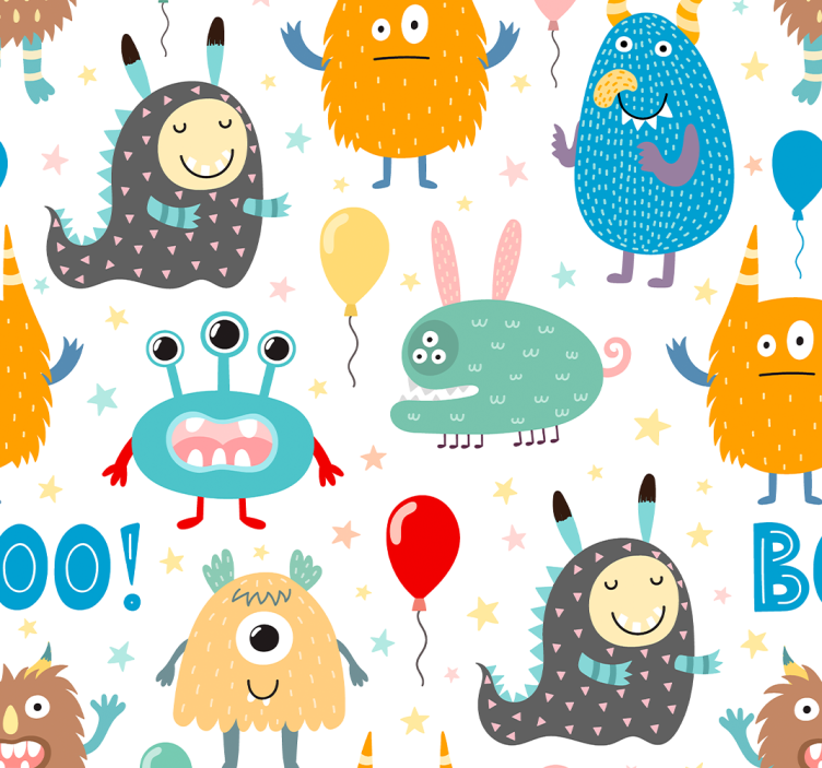 Animal Wallpaper for kids little monsters - TenStickers