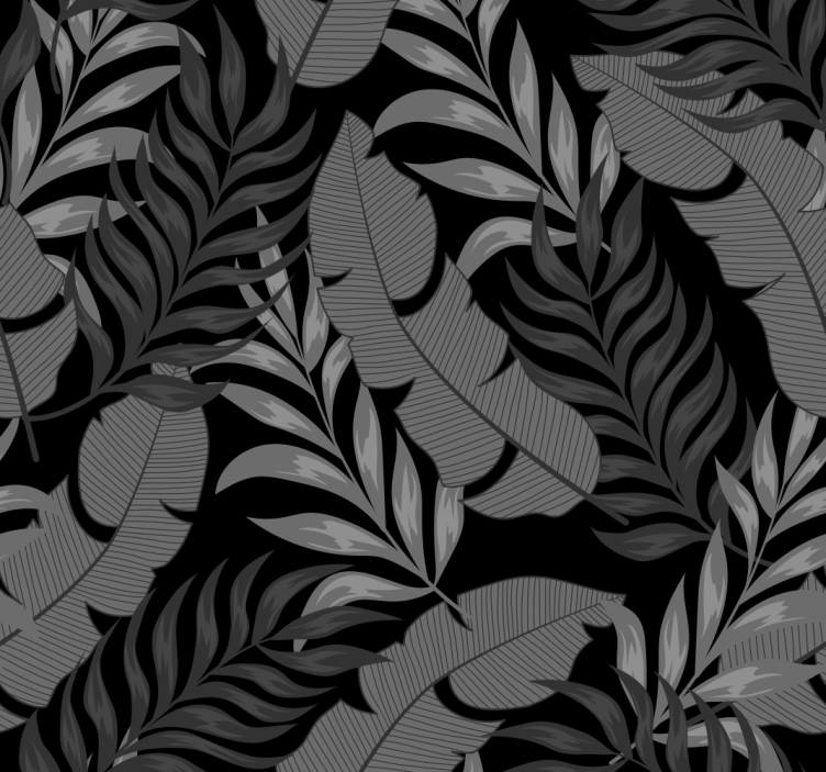 Black Elegant Pattern leaf wallpaper - TenStickers