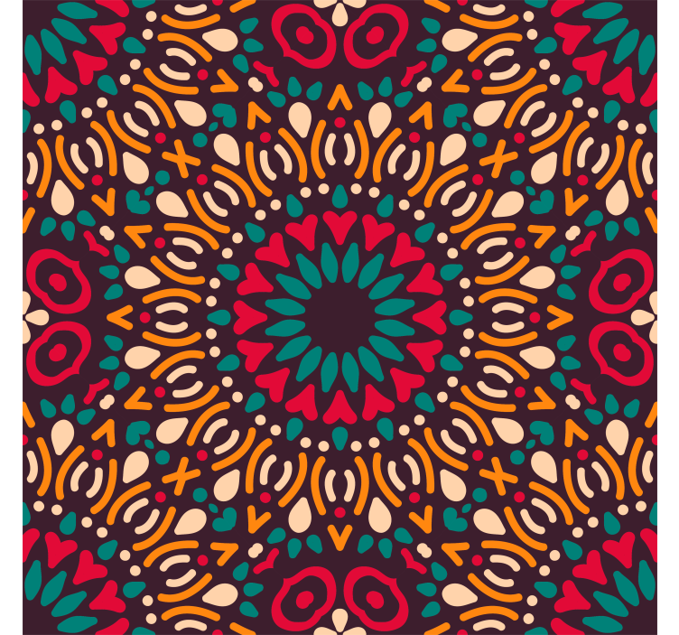 Colourful mandala Ornamental Wallpaper - TenStickers