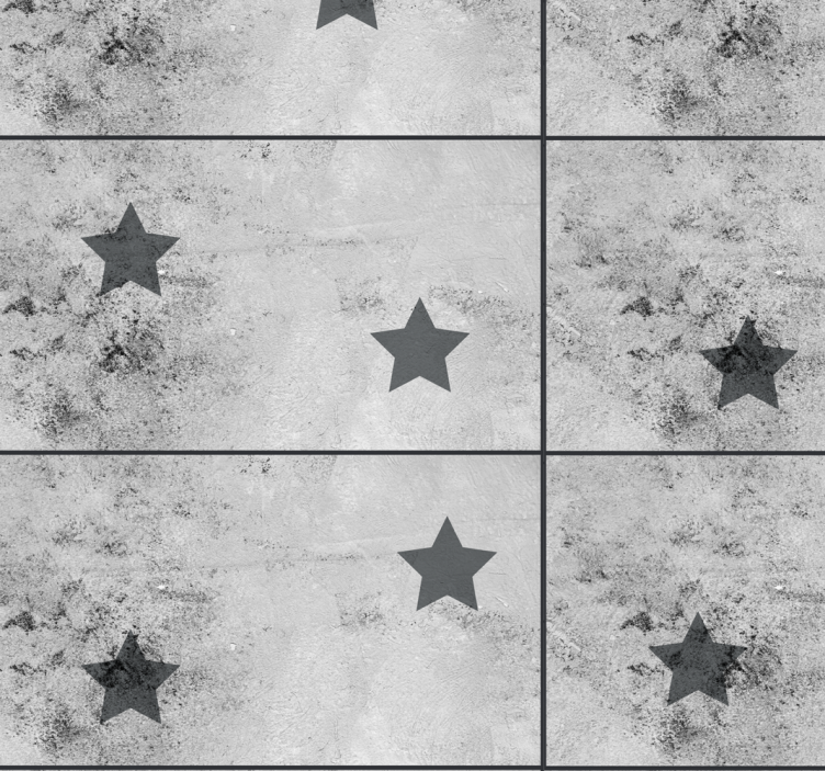 Geometric Star Pattern Concrete Effect Wallpaper - TenStickers