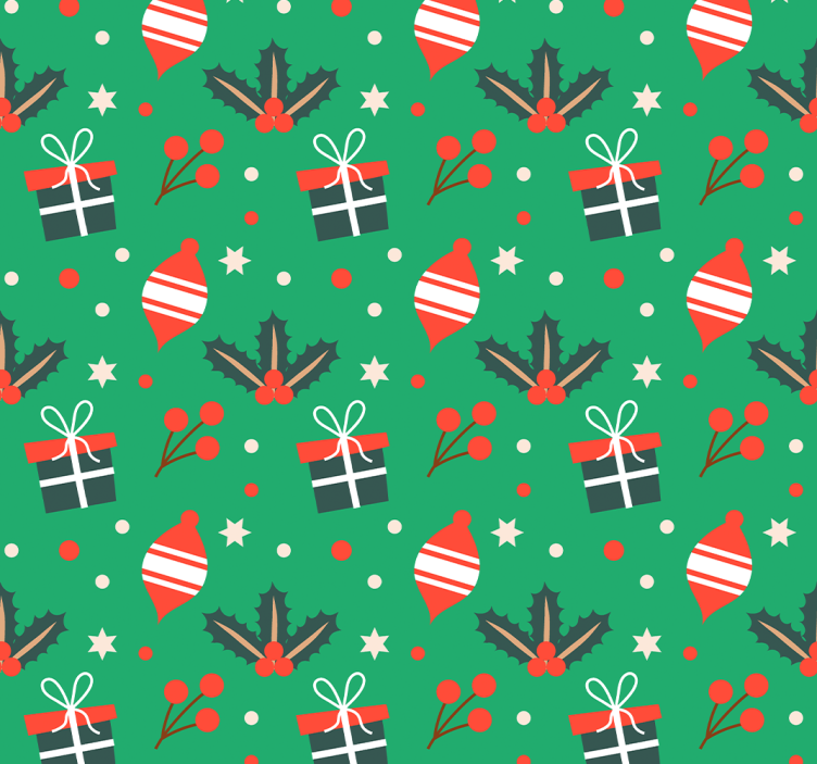 Christmas candy pattern Living Room Wallpaper - TenStickers