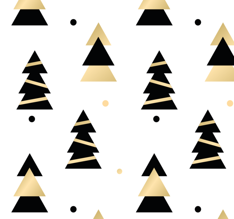 Stylised pine trees christmas wallpaper - TenStickers