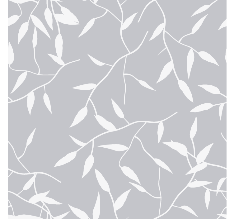 Elegant gray motif leaf wallpaper - TenStickers