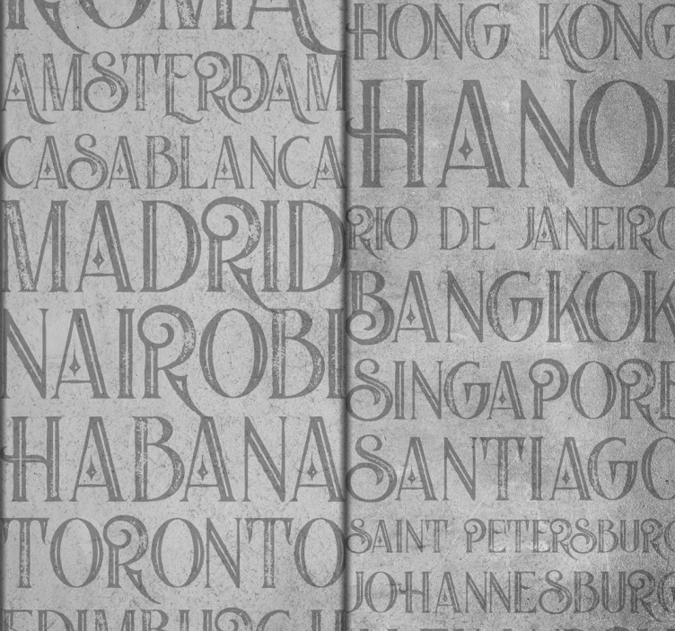 Global City Names Typography Letter Wallpaper - TenStickers
