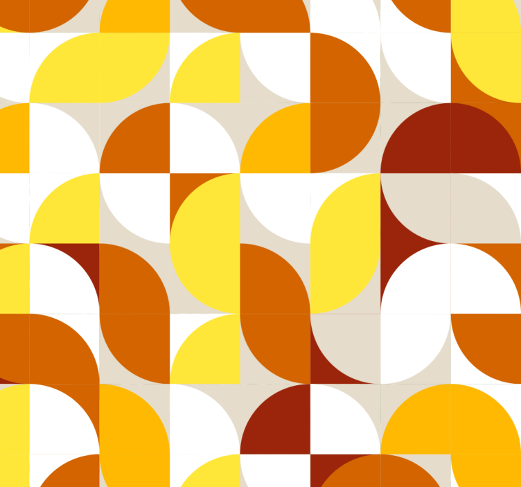 Vintage style orange and yellow wallpaper - TenStickers