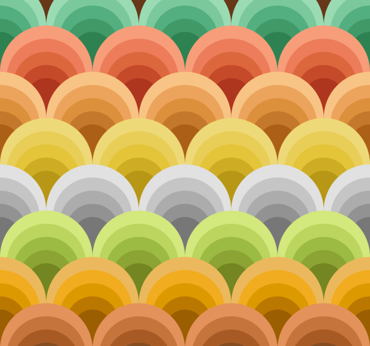 Curved Colorful Patterns modern wallpaper - TenStickers