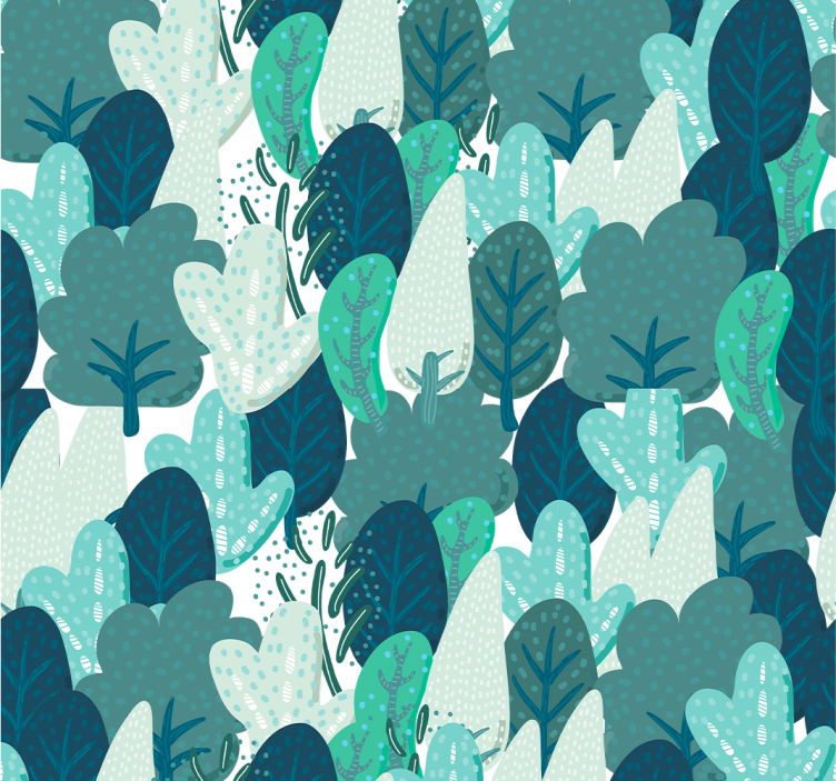Lush leaf pattern leaf wallpaper - TenStickers