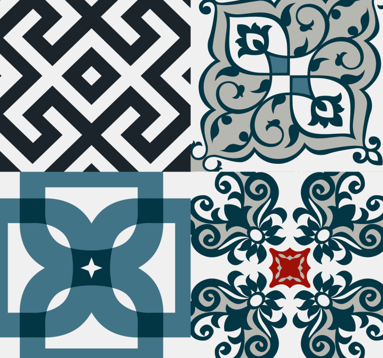 Portuguese vintage tiles pattern kitchen wallpaper - TenStickers