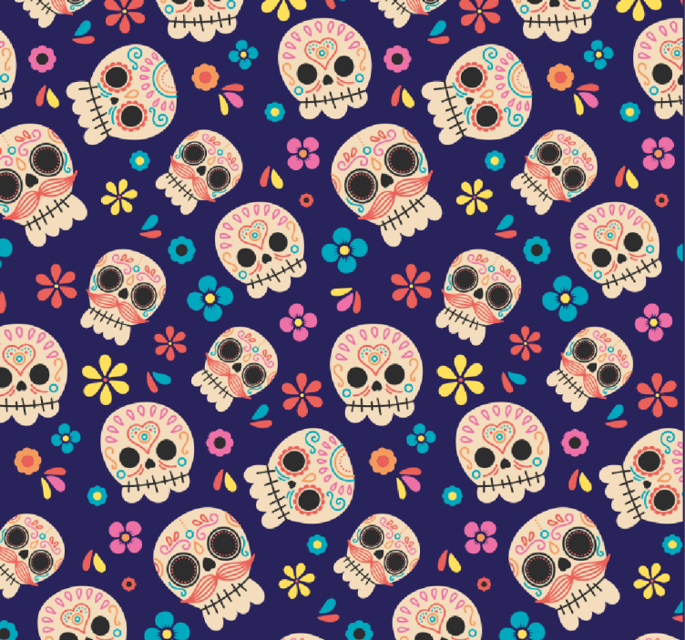 Mexican Skulls Teen Bedroom Wallpaper - TenStickers