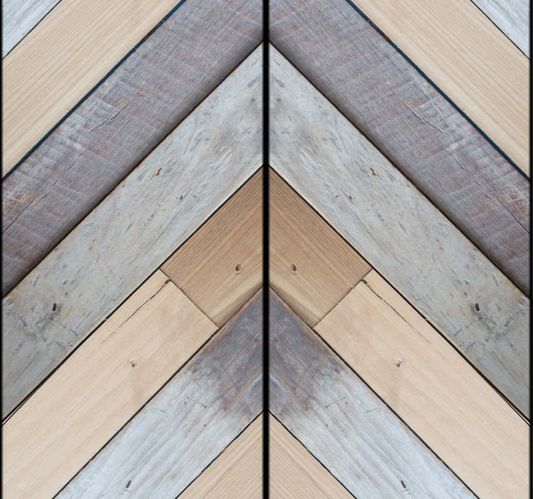 Chevron Wood Pattern geometric wallpaper - TenStickers