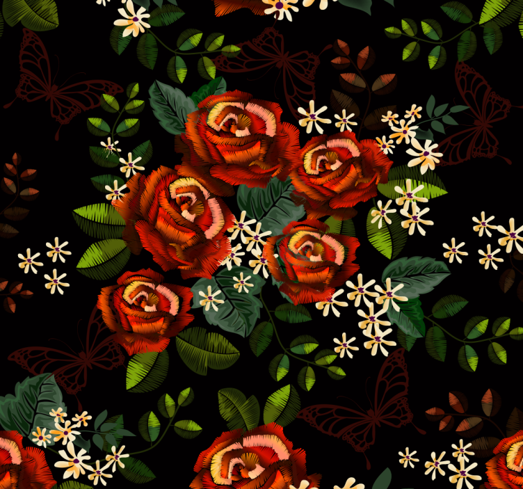 Floral Elegance flower wallpaper - TenStickers