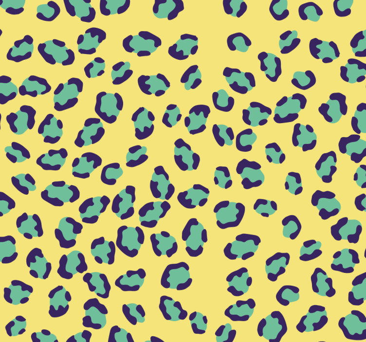 Yellow background with leopard prints wallpaper - TenStickers