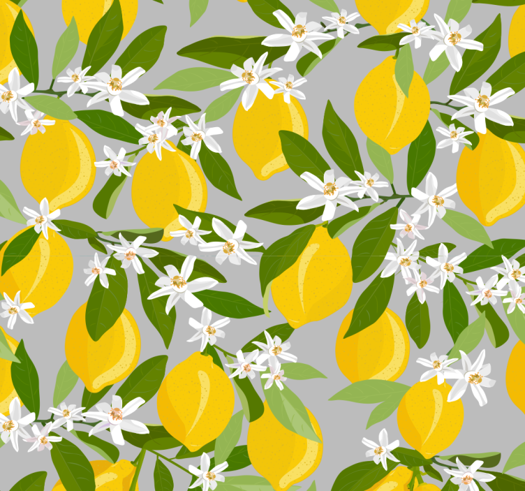 Lemon Tree Kitchen Wallpaper - TenStickers