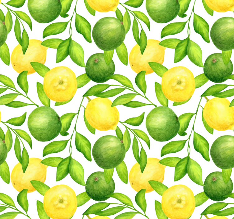Lemons and Limes Citrus Wallpaper - TenStickers
