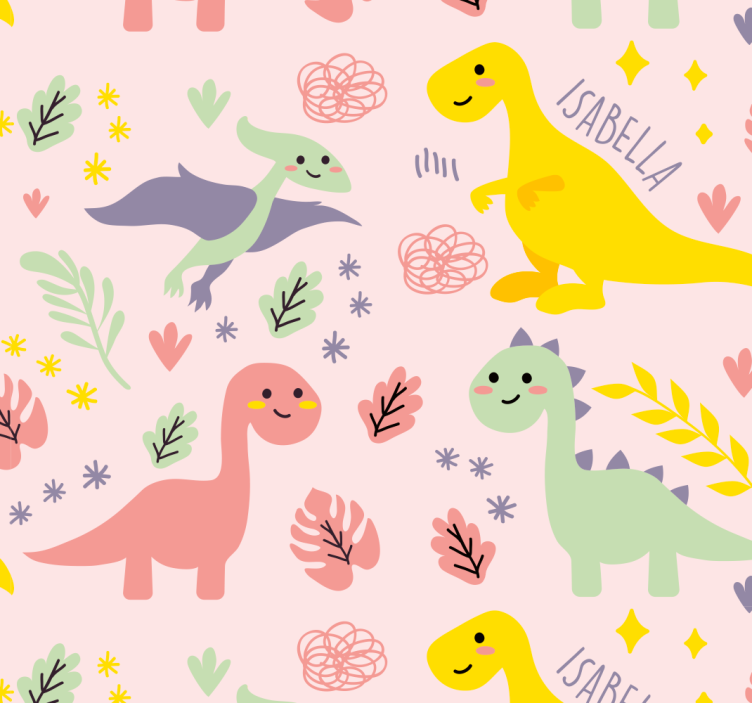 Playful Dinosaur Theme nursery wallpaper - TenStickers