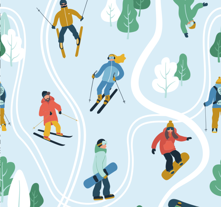 Playful Winter Sports nursery wallpaper - TenStickers