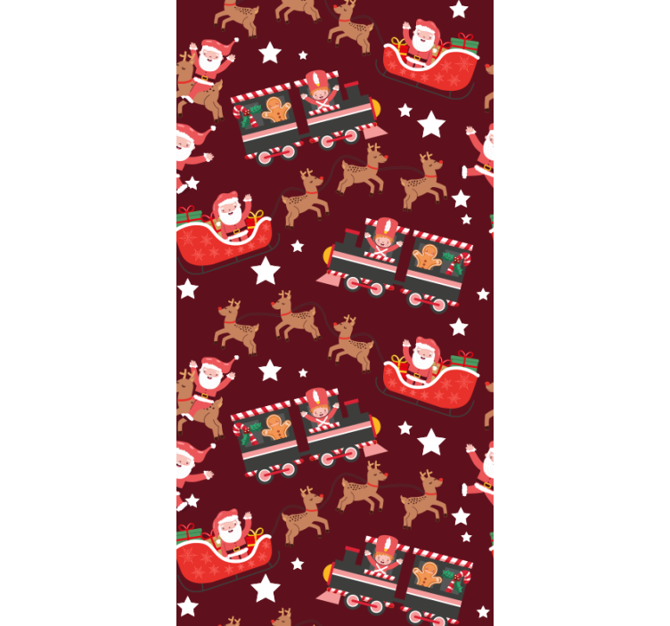 Festive Santa Sleigh christmas wallpaper - TenStickers