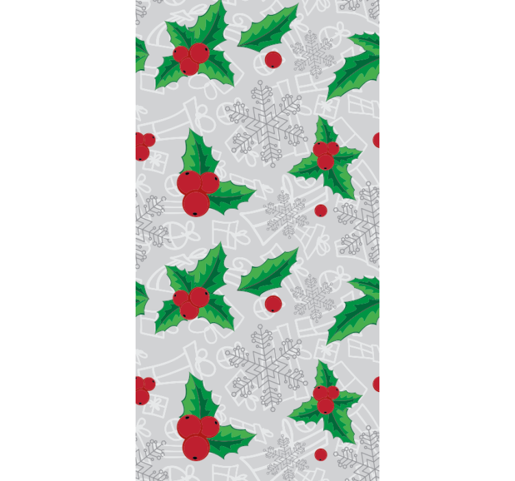 Festive Holly Pattern christmas wallpaper - TenStickers
