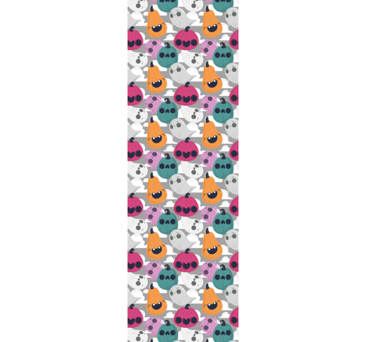 Playful Pumpkin Pattern halloween wallpaper - TenStickers