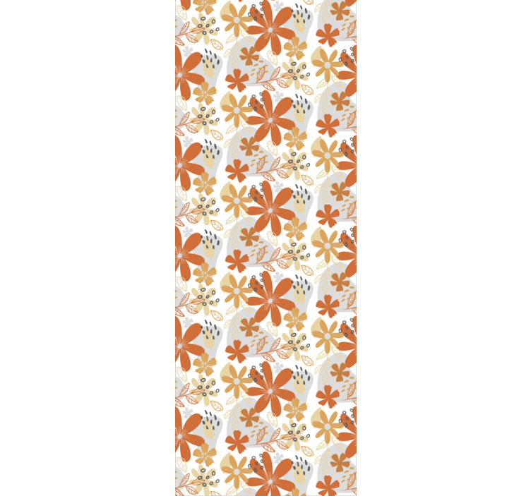 Floral orange texture Flowery Wallpaper - TenStickers