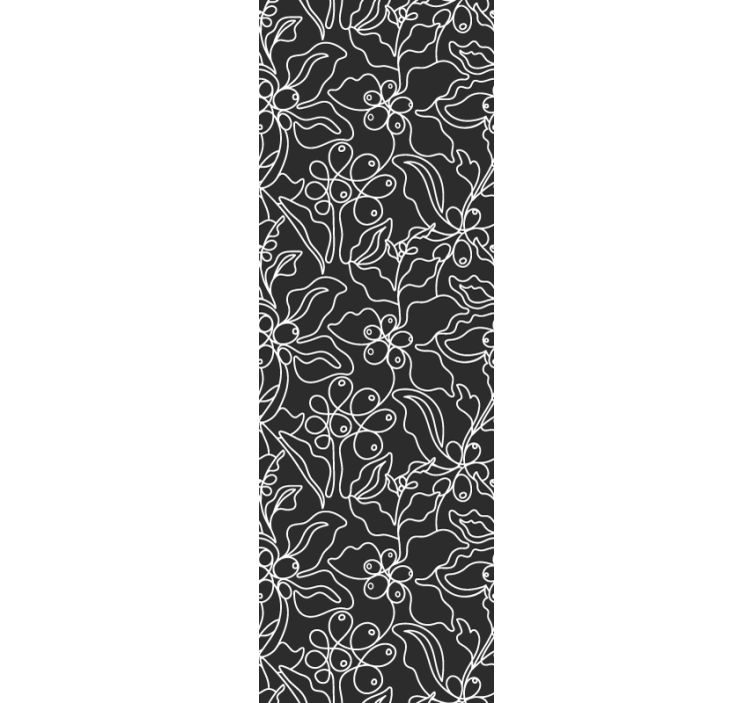 Floral Outline leaf wallpaper - TenStickers