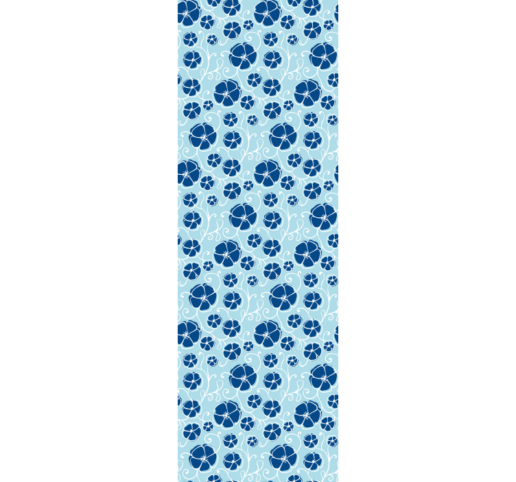 Azure Botanical Squares floral ornament wallpaper - TenStickers