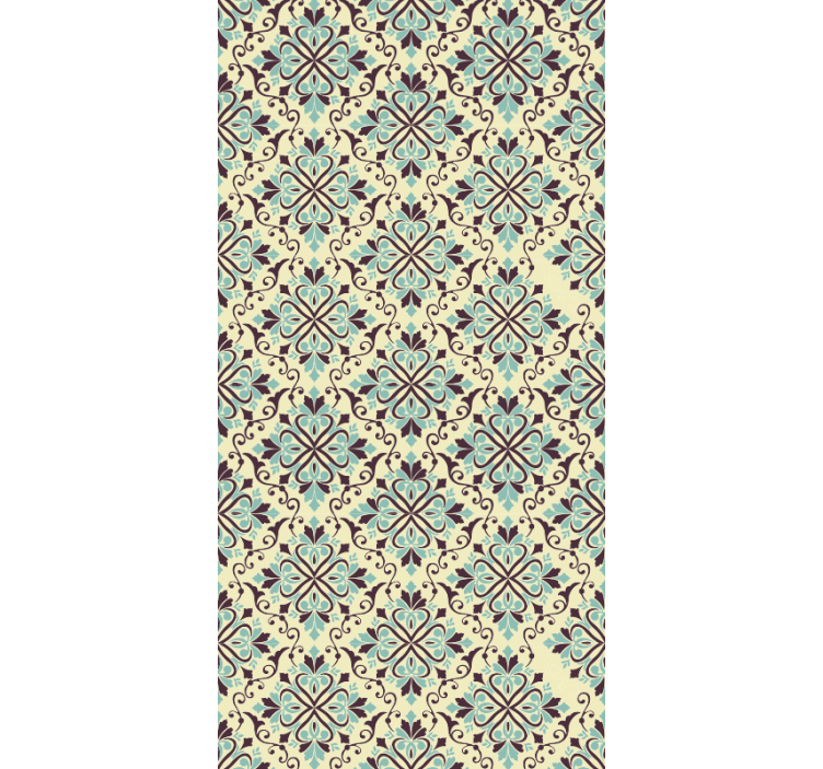 Tile effect wallpaper ornate tile design - TenStickers
