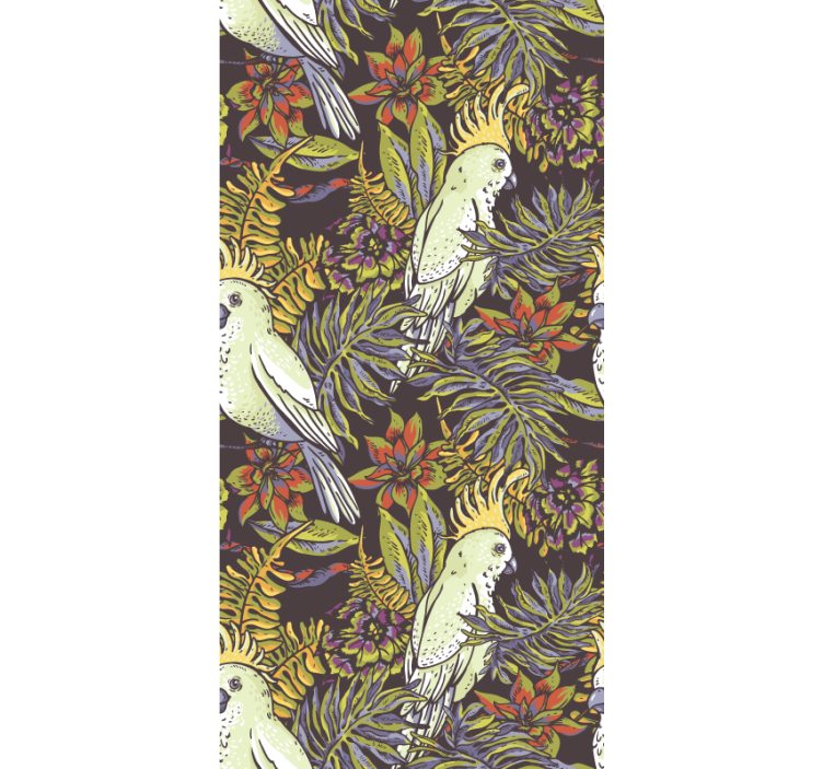 Tropical Parrot Pattern birds wallpaper - TenStickers