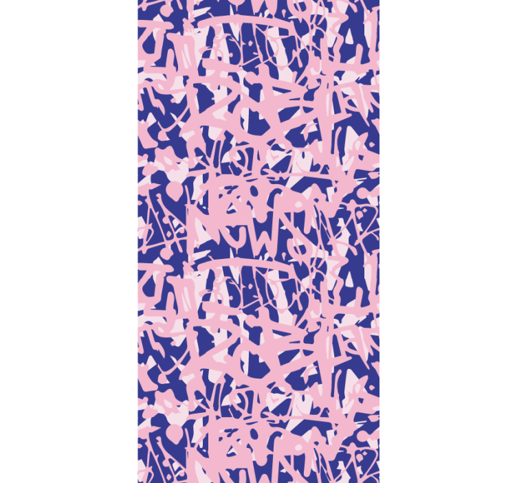 Pink and purple graffiti pattern Art Wallpaper - TenStickers