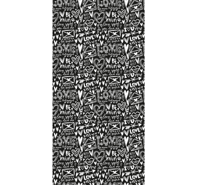 Valentine's Doodle letters wallpaper - TenStickers