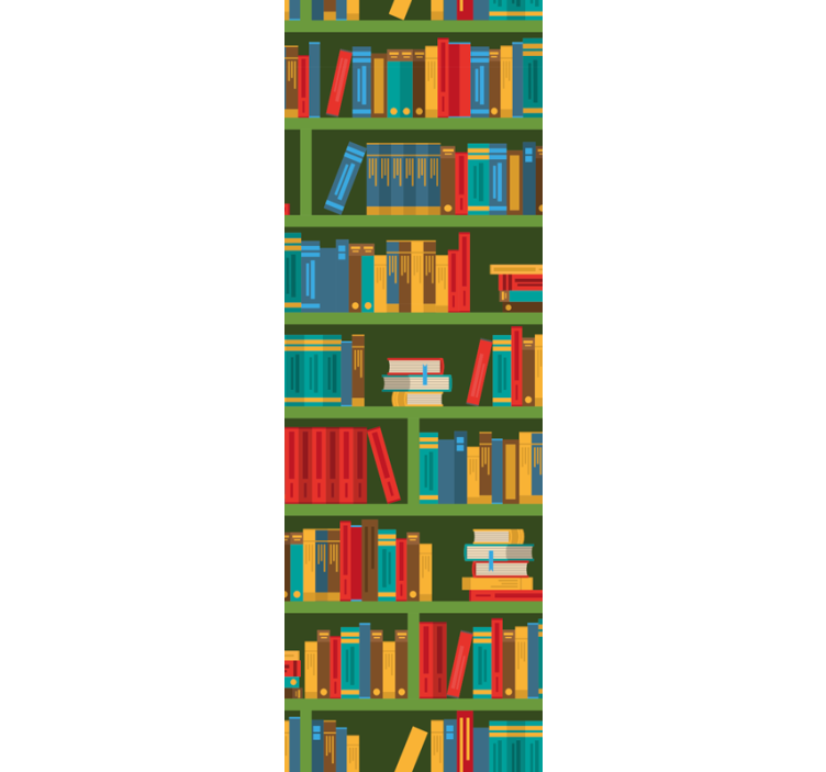 Bookshelf Illusion letters wallpaper - TenStickers