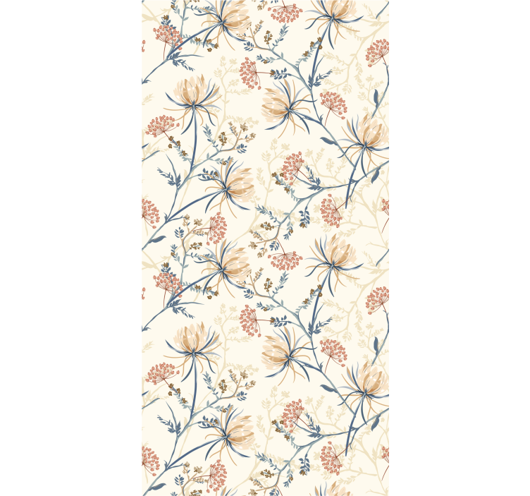 Botanical Breeze flower wallpaper - TenStickers