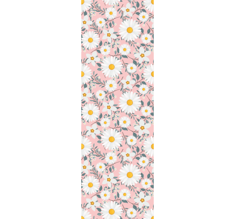 Daisy Bloom Pattern flower wallpaper - TenStickers