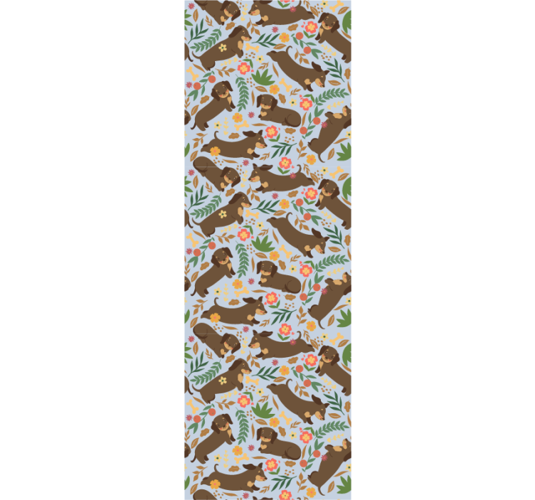 Elephant Floral Pattern dogs wallpaper - TenStickers
