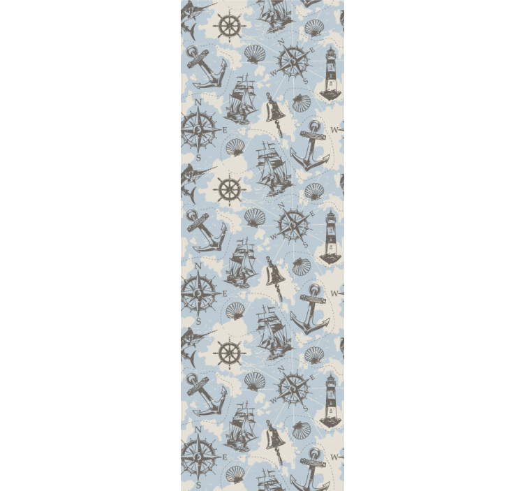 Nautical Motifs living room wallpaper - TenStickers
