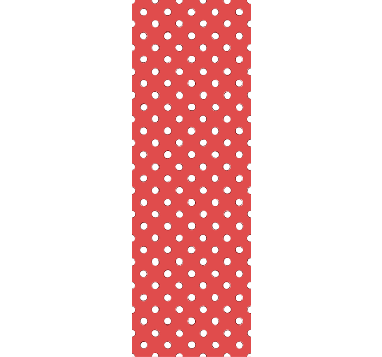 Red and white pattern polka dot wallpaper - TenStickers